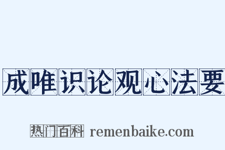 成唯识论观心法要是什么意思的图片
